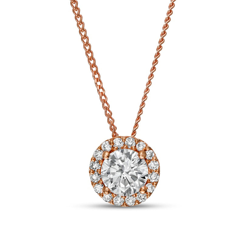 0.5 CT. T.W. Natural Diamond Frame Pendant in 14K Rose Gold (I/I2)