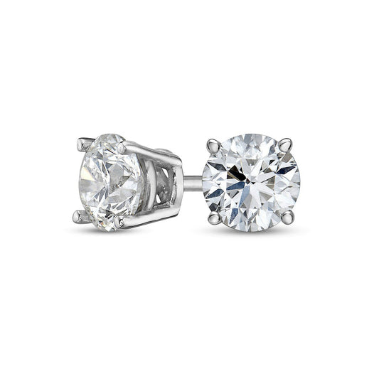 0.38 CT. T.W. Diamond Solitaire Stud Earrings in 14K White Gold (J/I1)