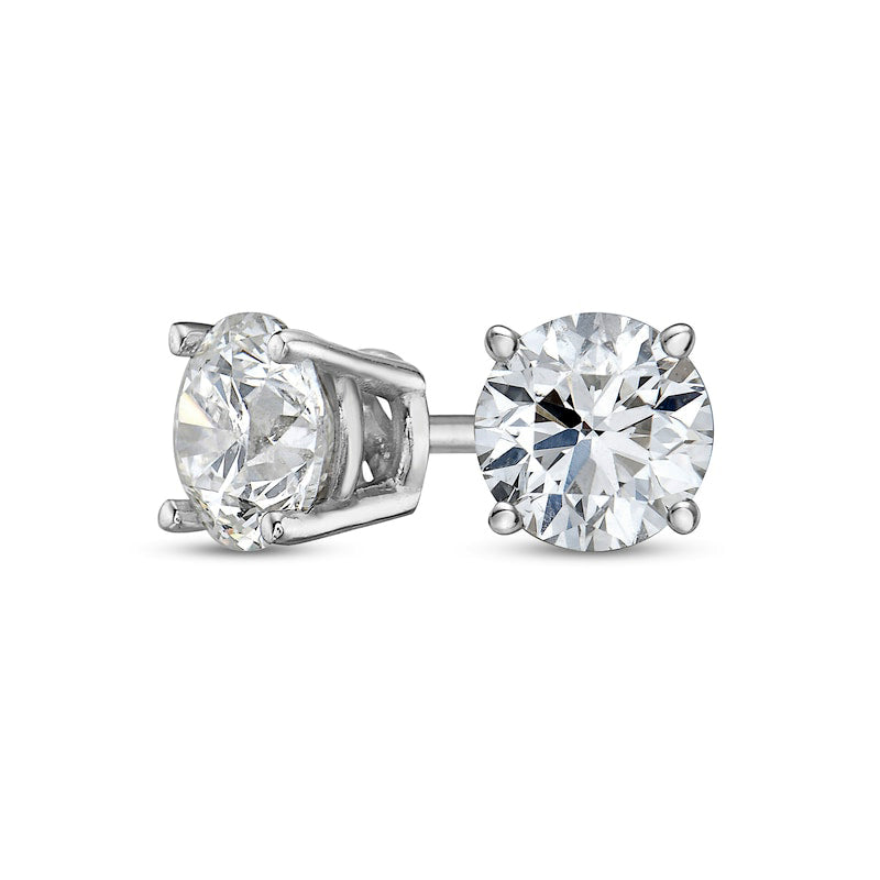 0.63 CT. T.W. Diamond Solitaire Stud Earrings in 14K White Gold (J/I1)