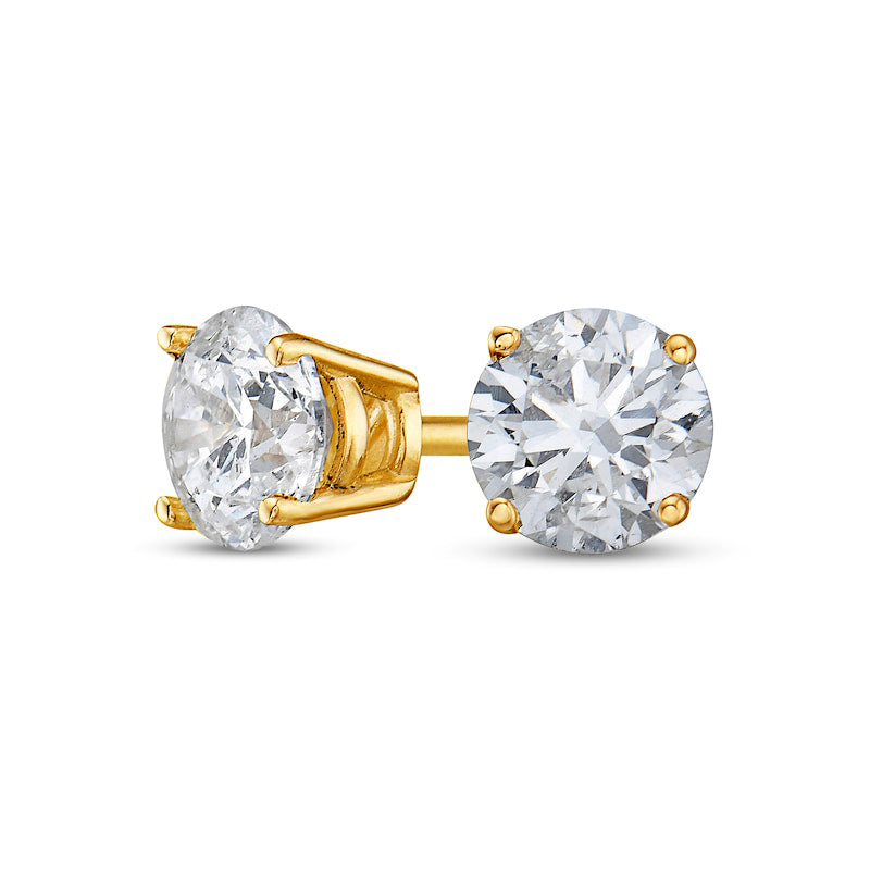 0.63 CT. T.W. Diamond Solitaire Stud Earrings in 14K Gold (J/I1)