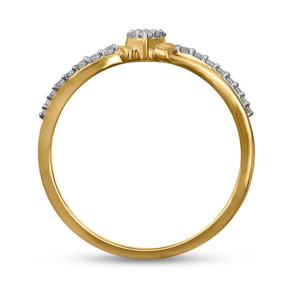 0.17 CT. T.W. Composite Marquise-Shaped Natural Diamond Split Shank Promise Ring in Solid 10K Yellow Gold