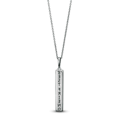 0.1 CT. T.W. Natural Diamond Seven Stone Vertical Drop Pendant in Sterling Silver