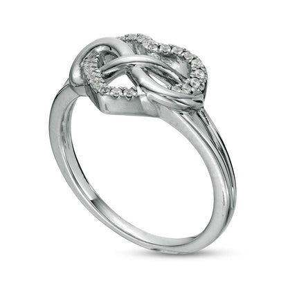 0.10 CT. T.W. Natural Diamond Intertwined Heart and Infinity Loop Ring in Sterling Silver