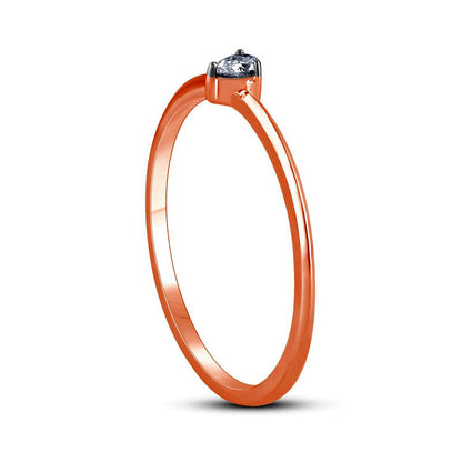 0.05 CT. Pear-Shaped Natural Clarity Enhanced Diamond Solitaire Promise Ring in Solid 10K Rose Gold