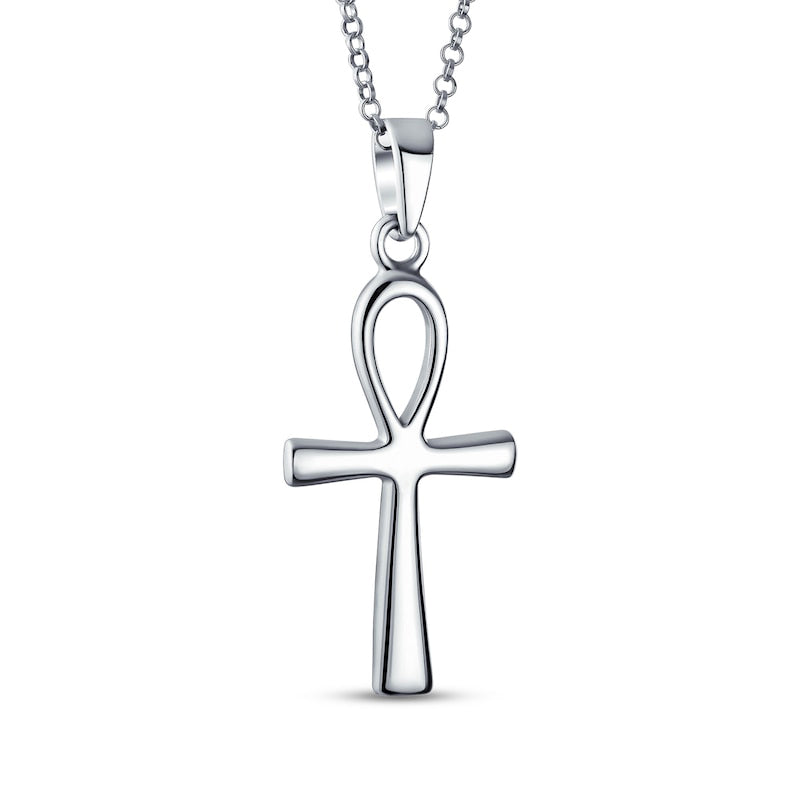 Ankh Cross Pendant in Sterling Silver