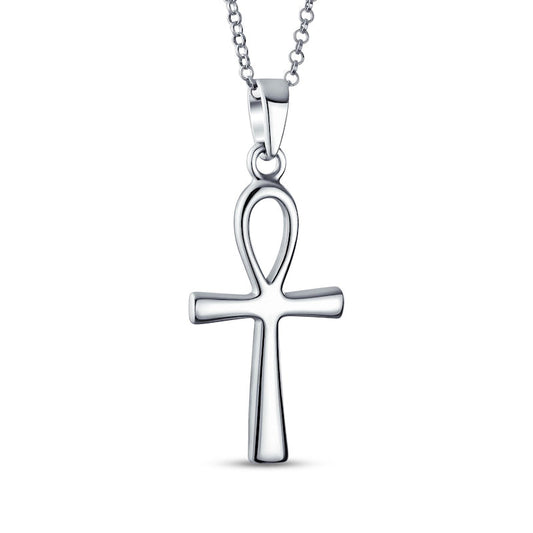 Ankh Cross Pendant in Sterling Silver