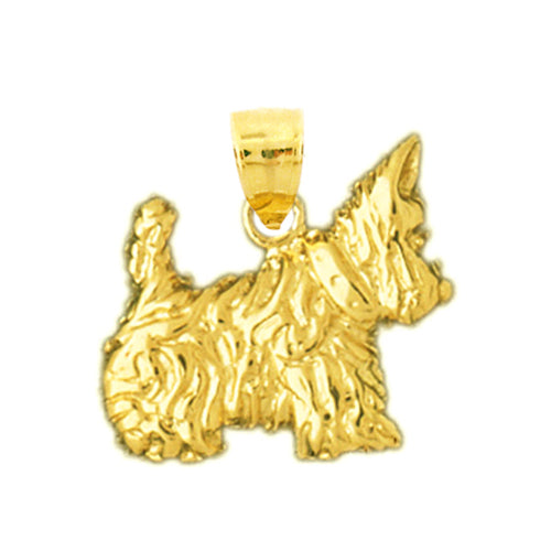 14K Gold Aberdeen Scottish Terrier Pendant