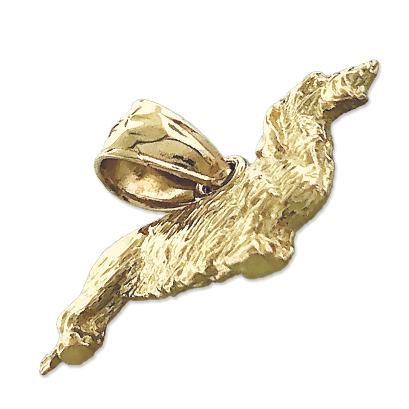 14K Gold 18MM Wire Haired Dachshund Charm