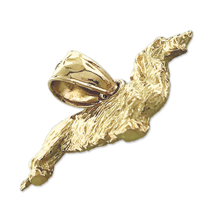 14K Gold 18MM Wire Haired Dachshund Charm