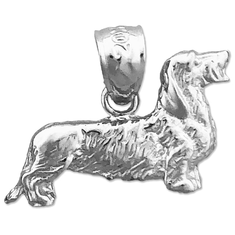 14K Gold 18MM Wire Haired Dachshund Charm