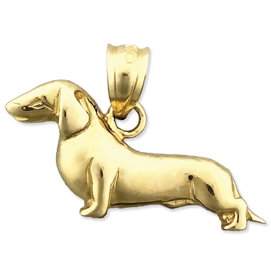 14K Gold Dachshund Hound Charm