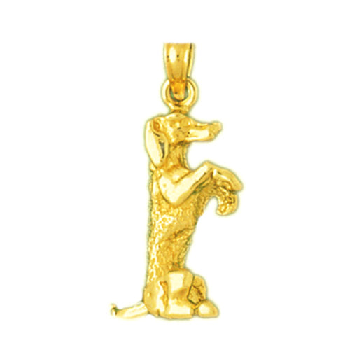 14K Gold 3-D Dog Charm