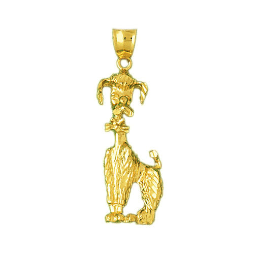 14K Gold Poodle with Bow Tie Pendant