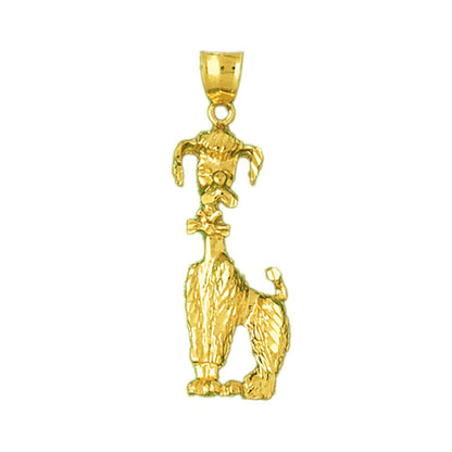 14K Gold Poodle with Bow Tie Pendant
