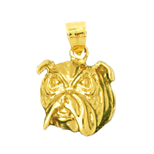 14K Gold Bulldog Head Charm