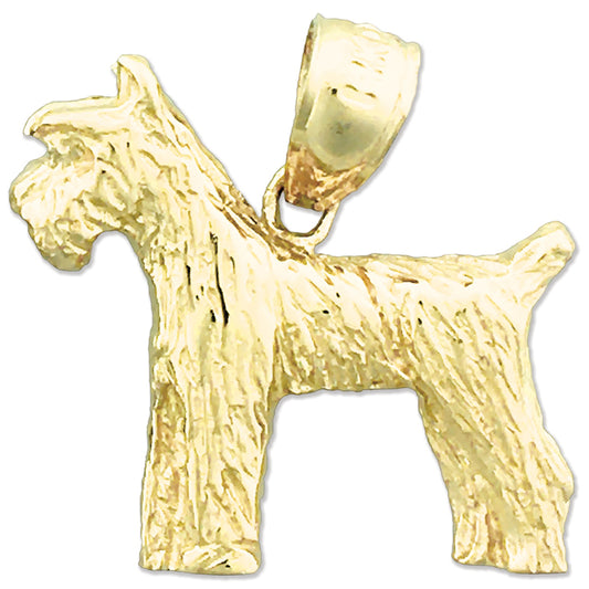14K Gold German Schnauzer Charm