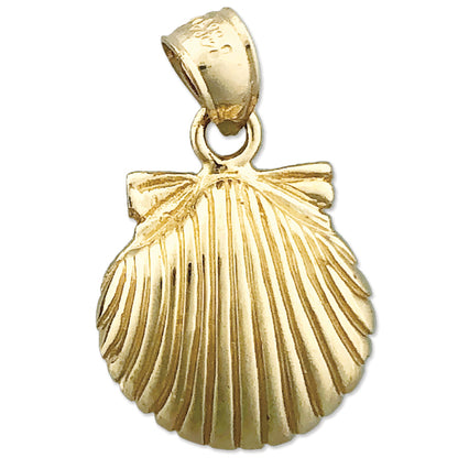14K Gold 14MM Scallop Shell Mini Charm