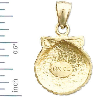 14K Gold 14MM Scallop Shell Mini Charm