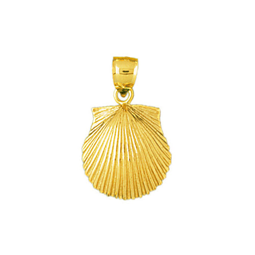 14K Gold 14MM Scallop Shell Charm