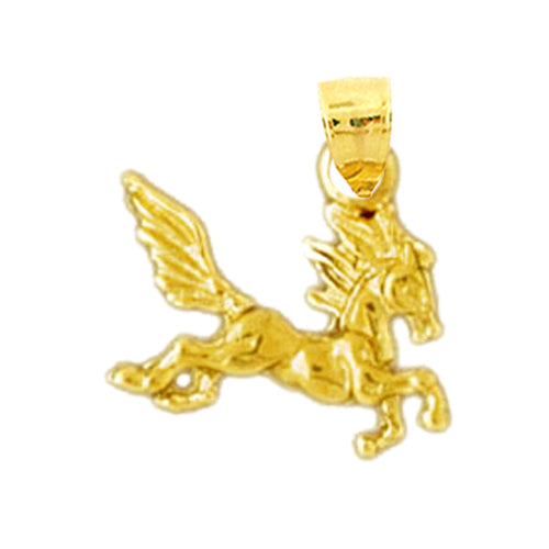 14K Gold 3D Pegasus Charm