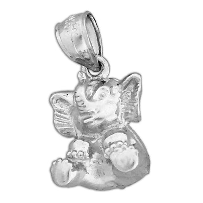 14K Gold 3D Elephant Calf Charm