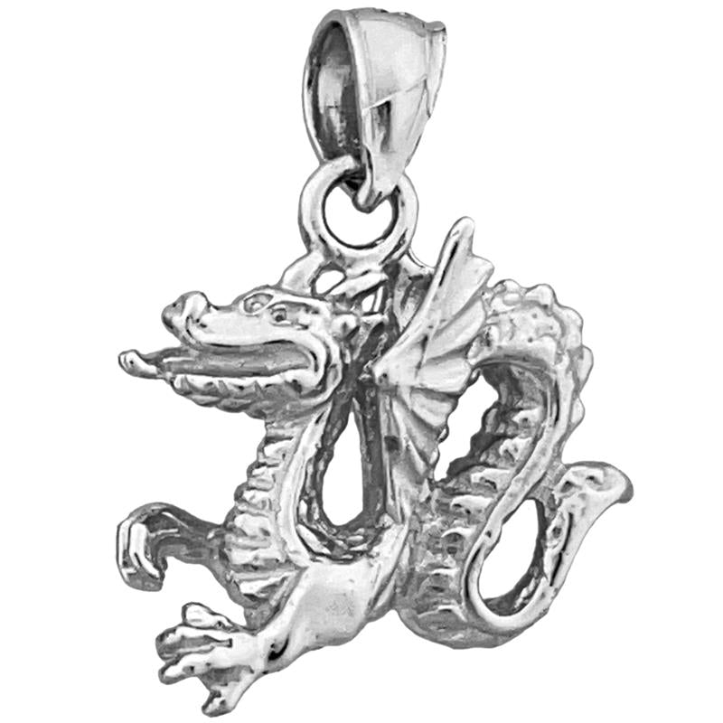 14K Gold 3-D Mythical Winged Dragon Charm