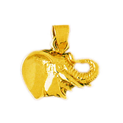 14K Gold Elephant Head Charm