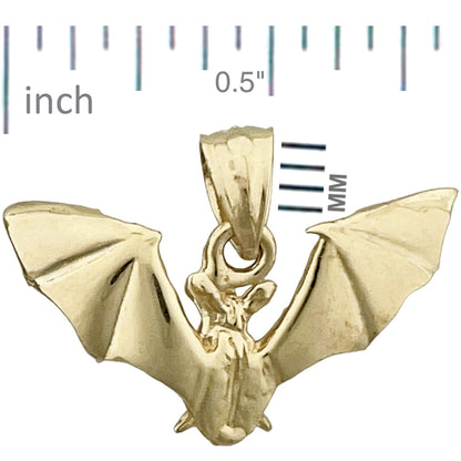 14K Gold 3D Bat Charm