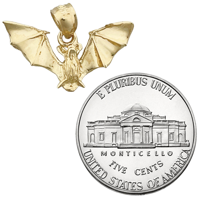14K Gold 3D Bat Charm