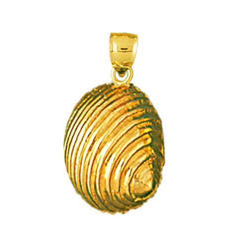 14K Gold 13MM Mollusk Shell Charm