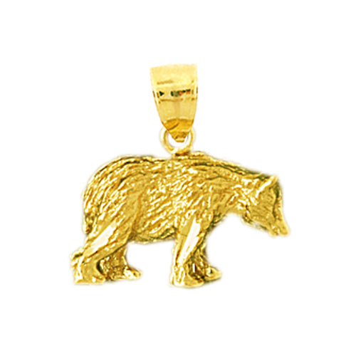 14K Gold 3-D Bear Charm