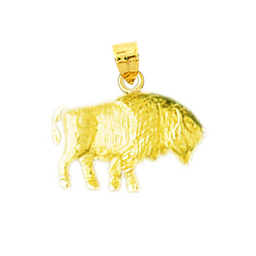 14K Gold Bison Charm