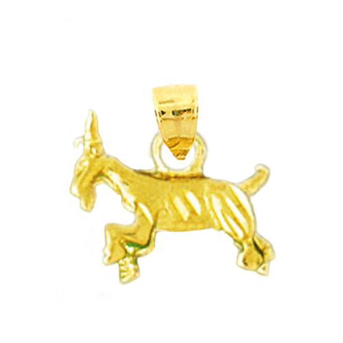 14K Gold 3D Goat Charm