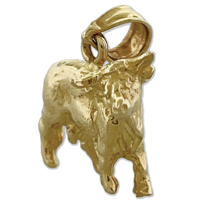 14K Gold 3D Cow Charm