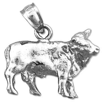 14K Gold 3D Cow Charm