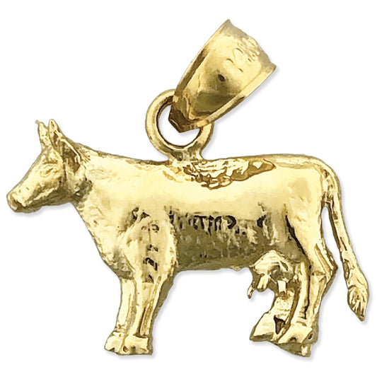 14K Gold Cow Mini Charm