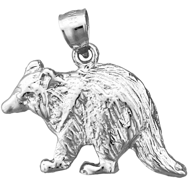 14K Gold Raccoon Pendant