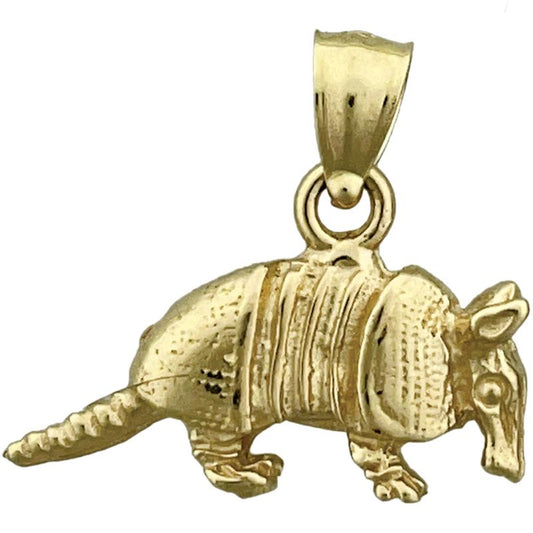 14K Gold 3D Armadillo Charm