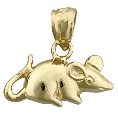 14K Gold 18MM Mouse Charm