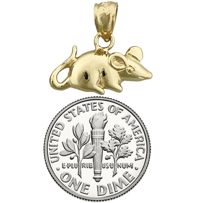 14K Gold 18MM Mouse Charm
