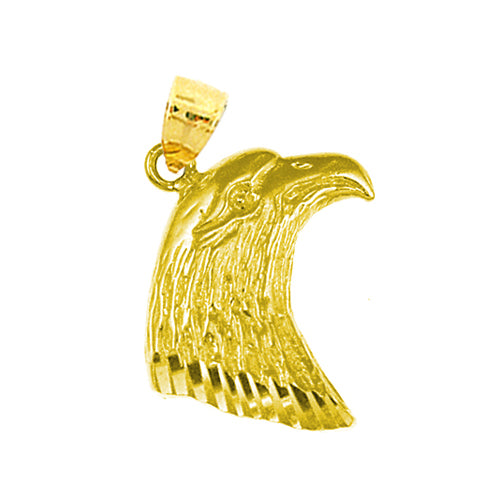 14K Gold Bald Eagle Head Charm