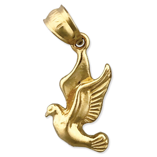 14K Gold Flying Dove Charm