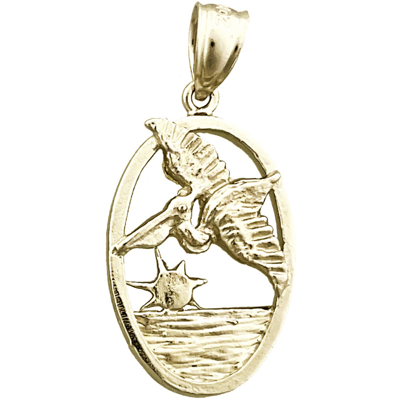 14K Gold Flying Pelican Medallion – goldia.co.uk