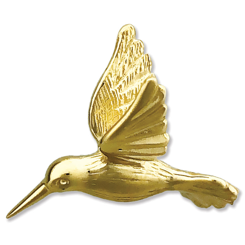 14K Gold 3D Hummingbird Charm Slide