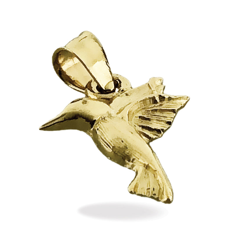 14K Gold Hummingbird Charm
