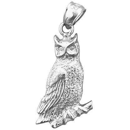 14K Gold 20MM Perched Owl Charm
