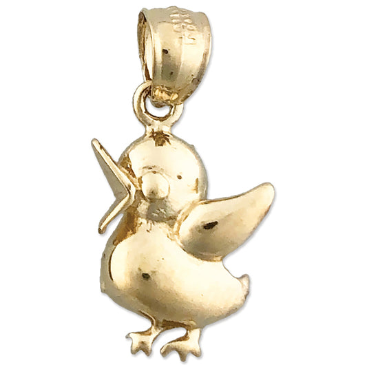 14K Gold Chirping Duck Charm
