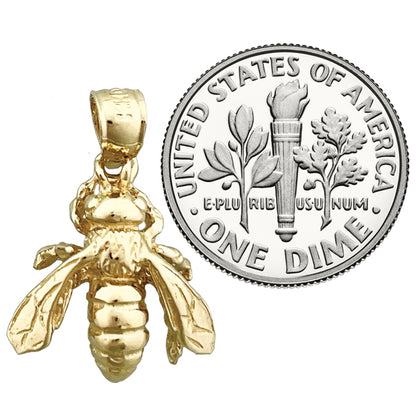 14K Gold 3-D Bumble Bee Charm