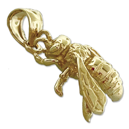 14K Gold 3-D Bumble Bee Charm