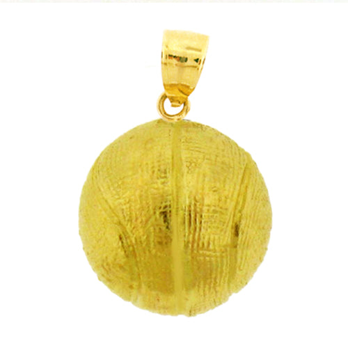 14K Gold 3D Basketball Charm
